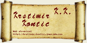 Krstimir Kontić vizit kartica